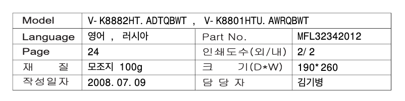 Imagen de la primera página del manual del dispositivo V-K8801HTU