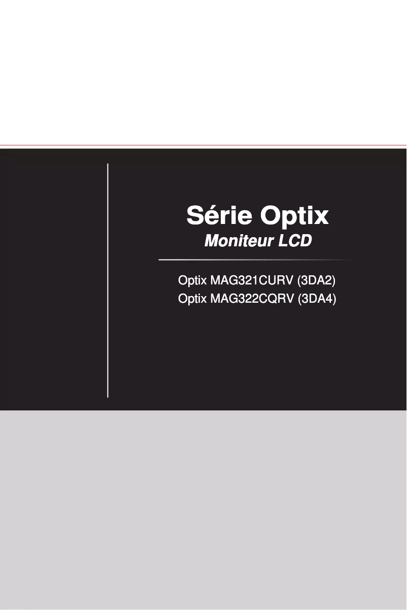 Imagen de la primera página del manual del dispositivo Optix MAG322CQRV