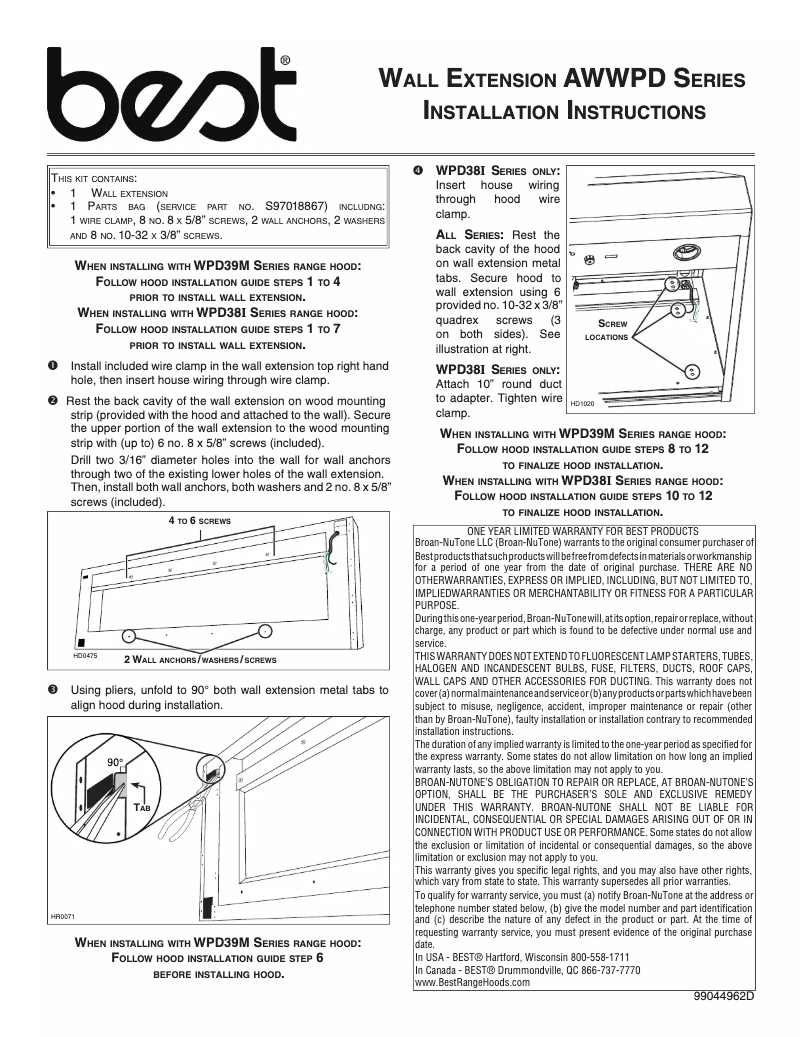 Página 1 del manual Manual de usuario Best AWWPD348SB