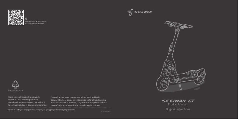 Imagen de la primera página del manual del dispositivo KickScooter GT2P
