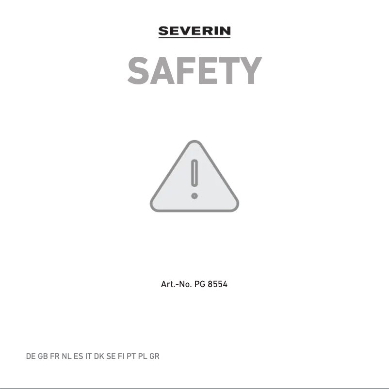 Página 1 del manual Instrucciones de seguridad Severin PG 8554