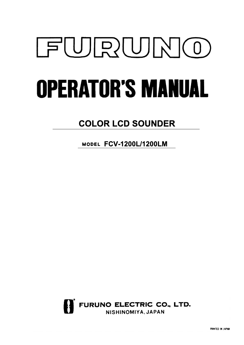 Página nº 1 - Manual de usuario Furuno FCV-1200L