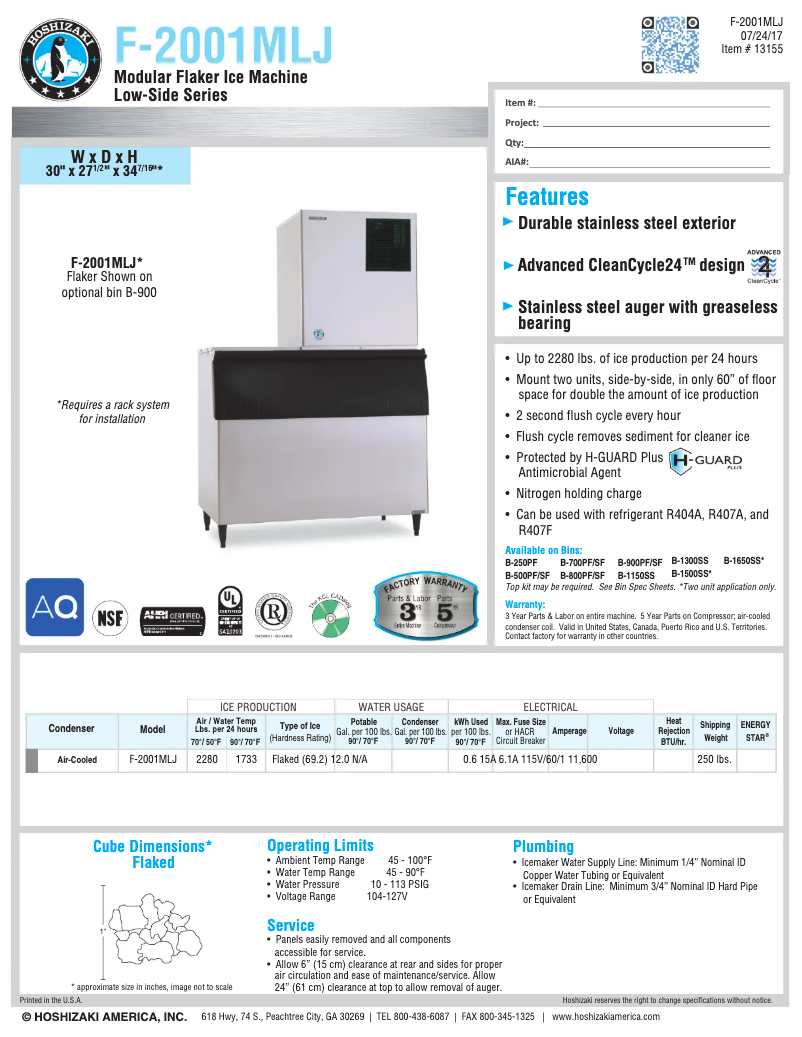 Imagen de la primera página del manual del dispositivo F-2001MLJ
