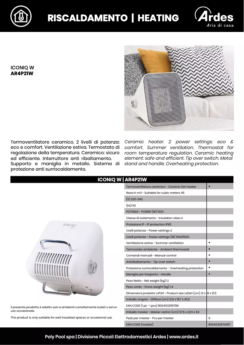 Página nº 1 - Ficha técnica Ardes AR4P21W