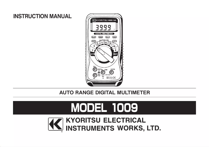 Imagen de la primera página del manual del dispositivo 1009