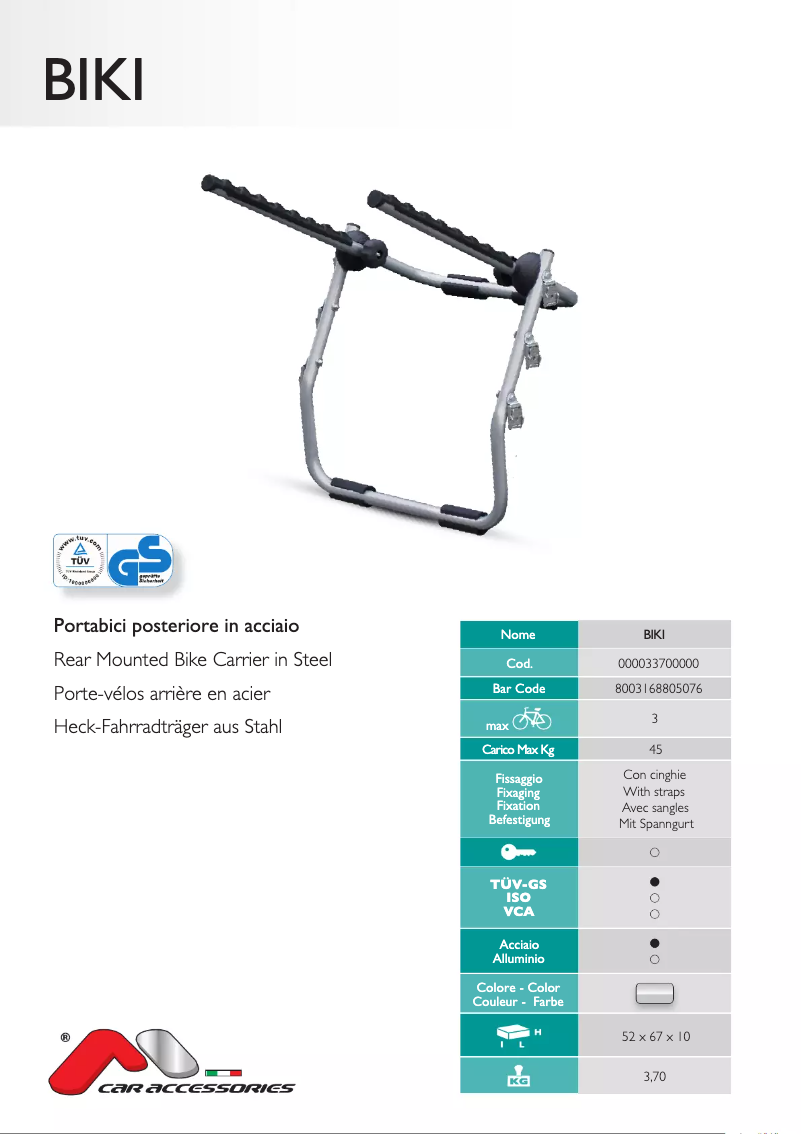 Imagen de la primera página del manual del dispositivo BIKI