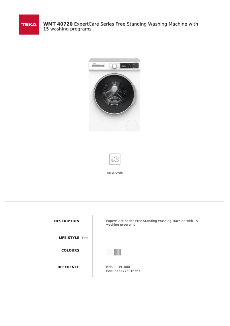 Página 1 del manual Manual de usuario Teka WMT 40720