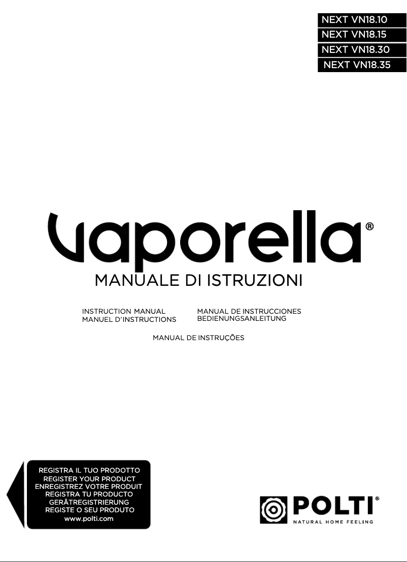 Imagen de la primera página del manual del dispositivo Vaporella Next VN18.30