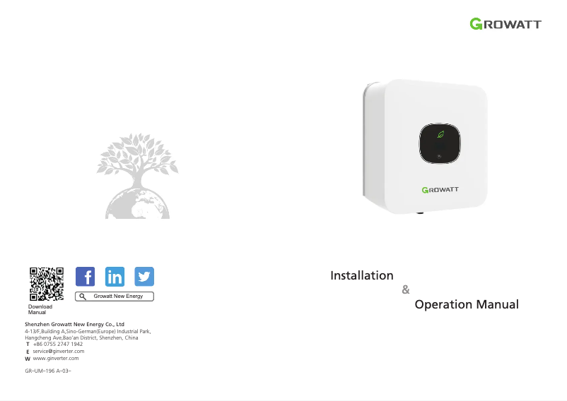 Página 1 del manual Manual de usuario Growatt MIC 600-3300TL-X