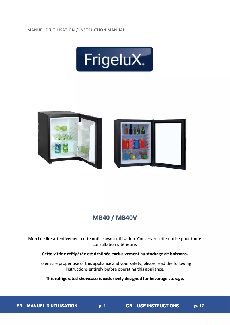 Imagen de la primera página del manual del dispositivo MB40V