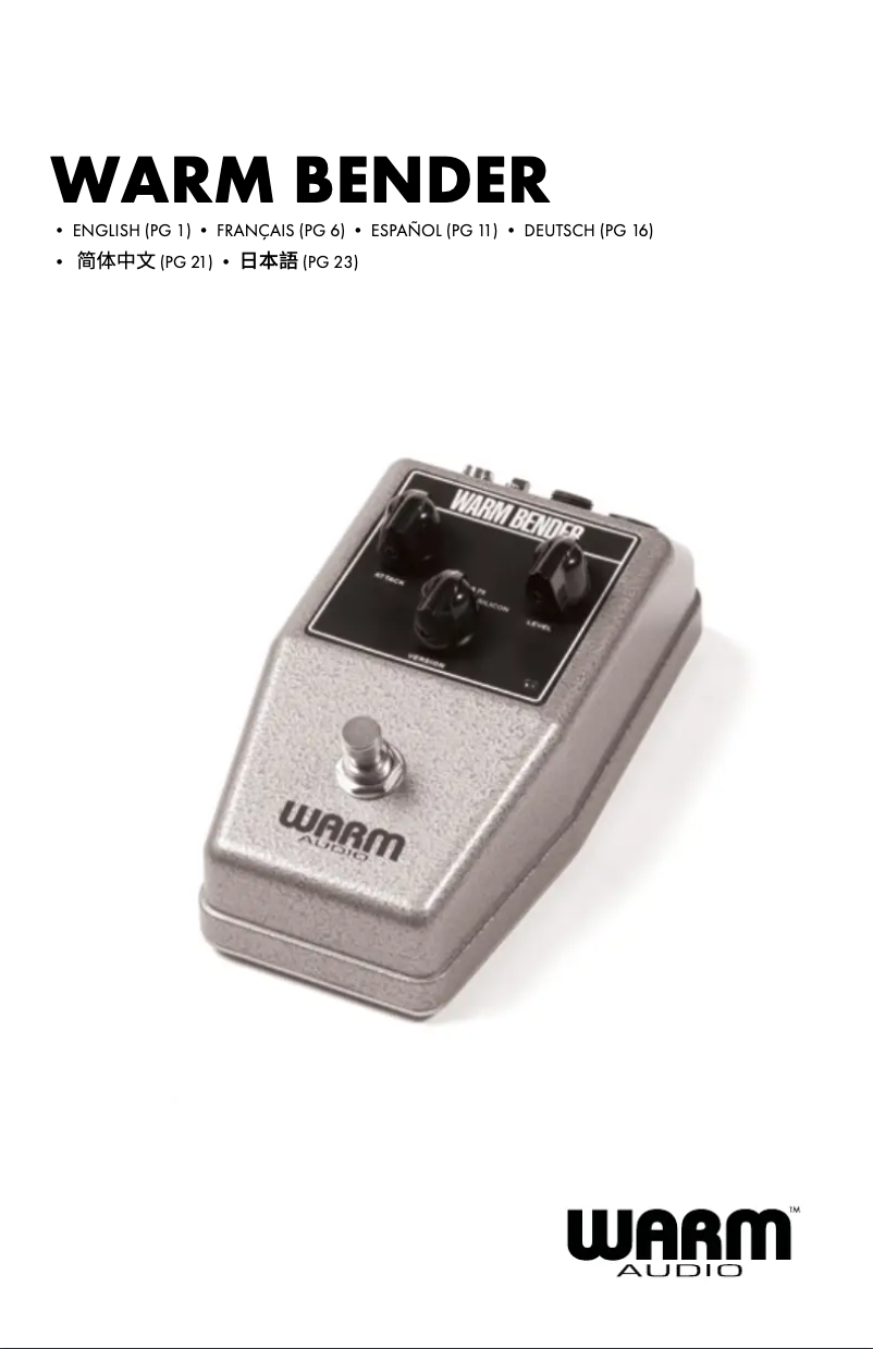 Imagen de la primera página del manual del dispositivo WarmBender