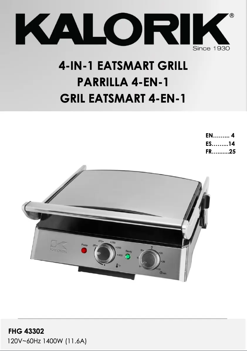 Imagen de la primera página del manual del dispositivo FHG 43302 SS