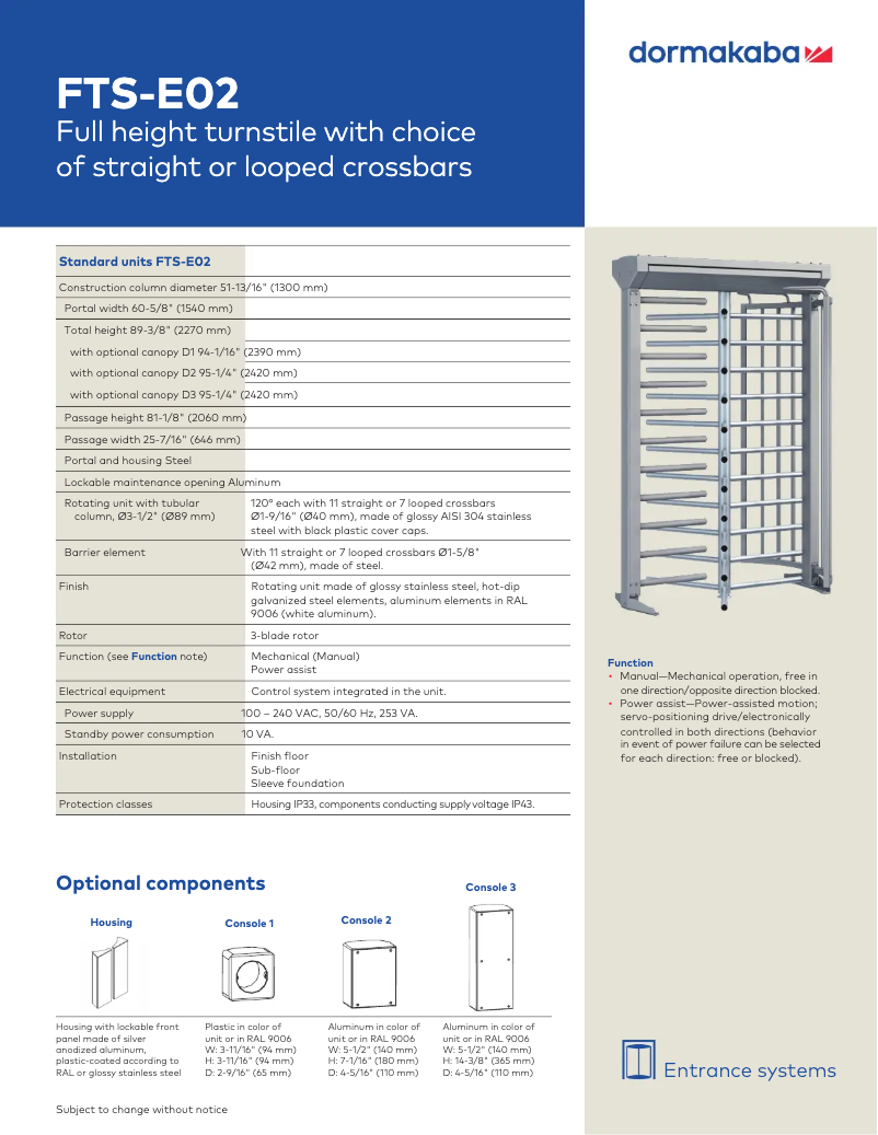 Página 1 del manual Manual de usuario Dormakaba FTS-E02
