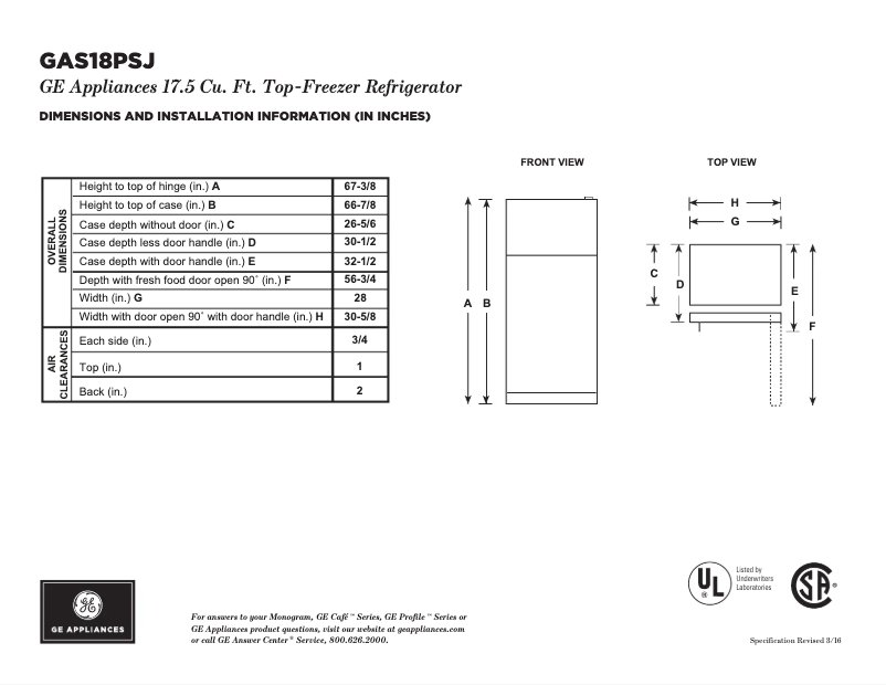 Imagen de la primera página del manual del dispositivo GAS18PSJSS