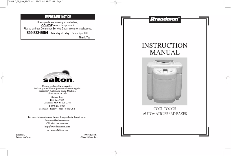 Imagen de la primera página del manual del dispositivo TR520
