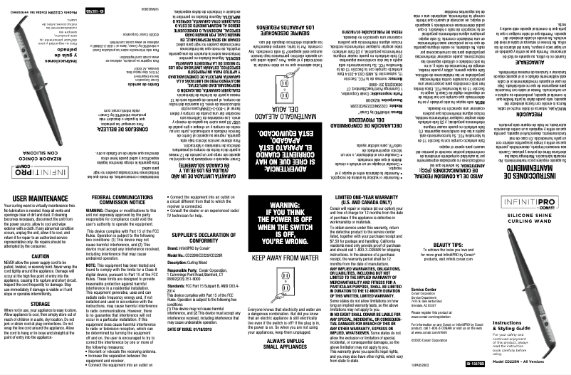 Página 1 del manual Manual de usuario Conair InfinitiPRO CD229NN
