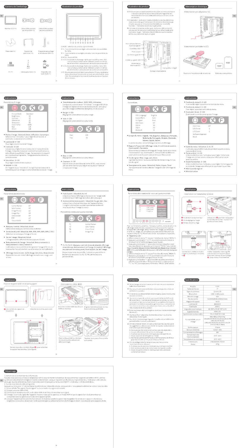 Imagen de la primera página del manual del dispositivo F100