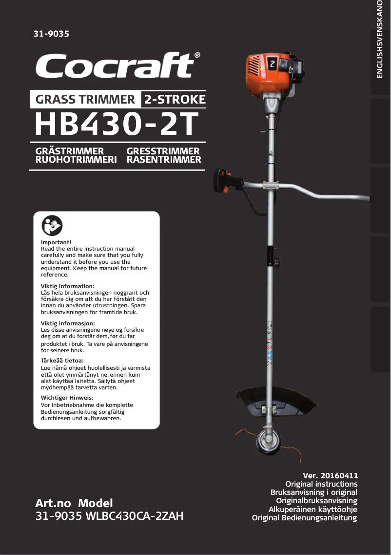 Imagen de la primera página del manual del dispositivo HB430-2T