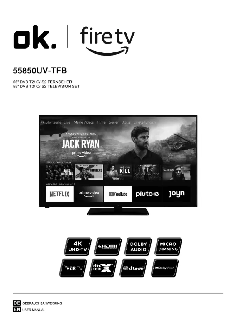 Imagen de la primera página del manual del dispositivo 55850UV-TFB