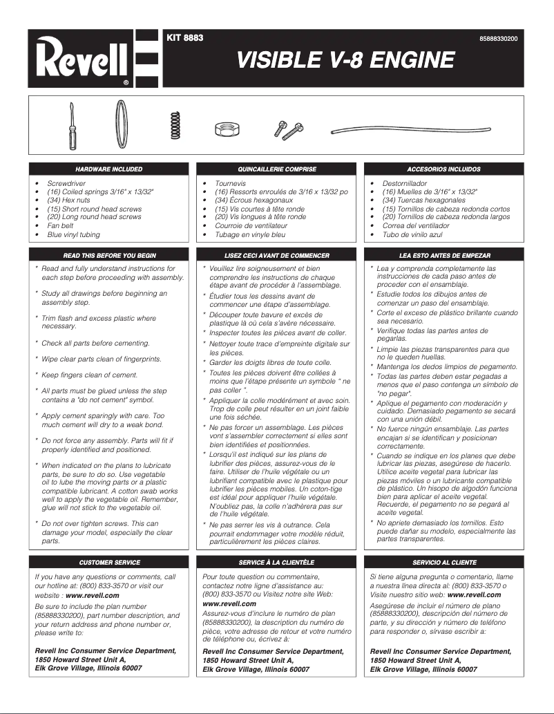 Imagen de la primera página del manual del dispositivo Visible V-8 Engine