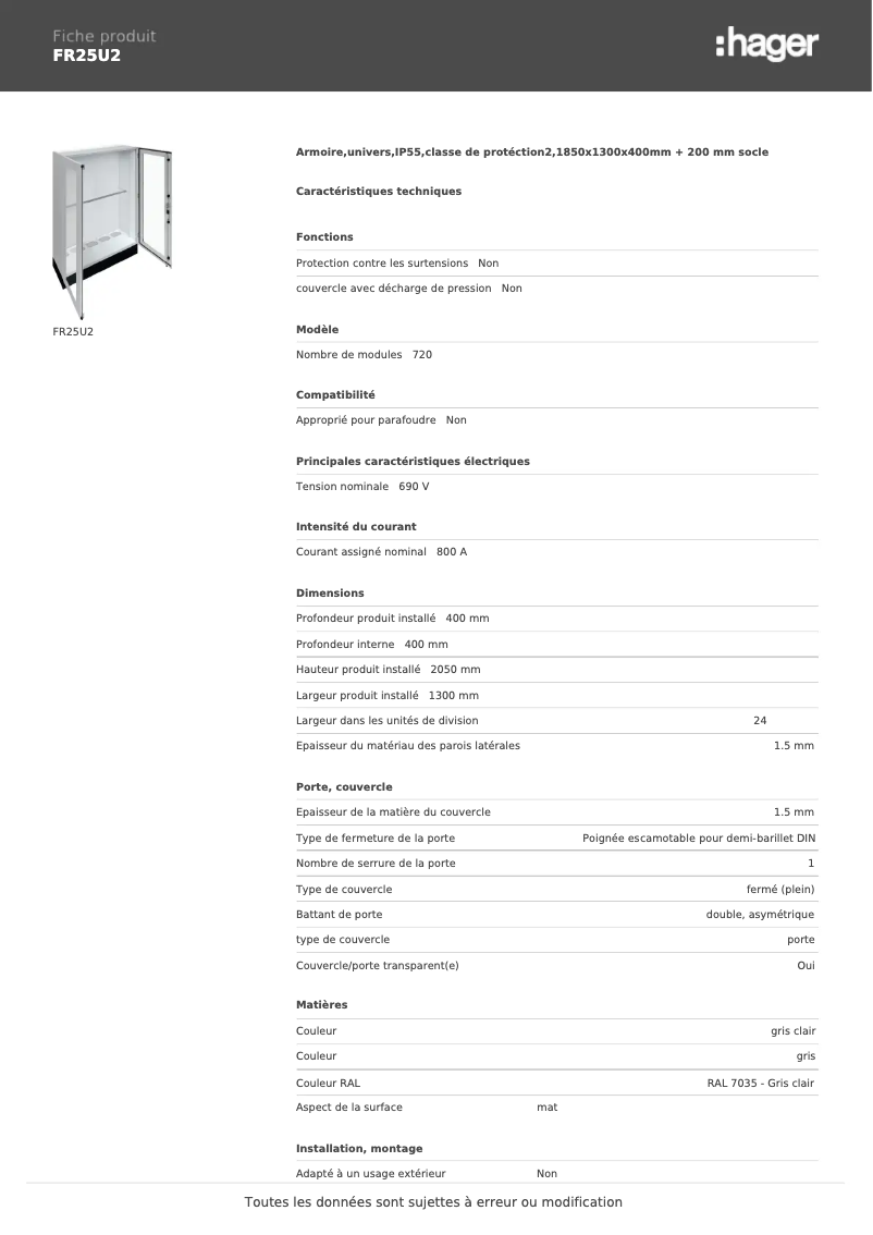 Imagen de la primera página del manual del dispositivo FR25U2
