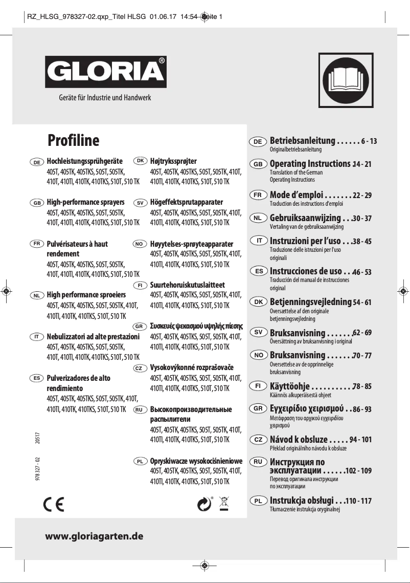 Página 1 del manual Manual de usuario GLORIA Profiline 510T