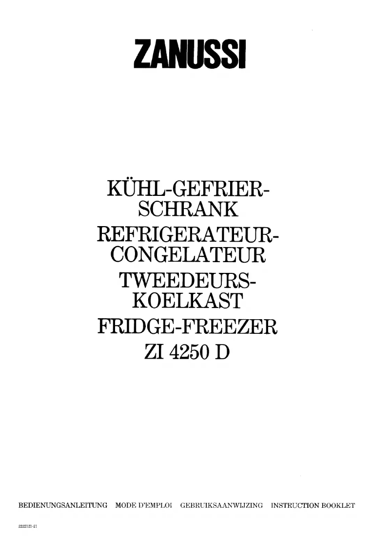 Página 1 del manual Manual de usuario Zanussi ZI 4250 d