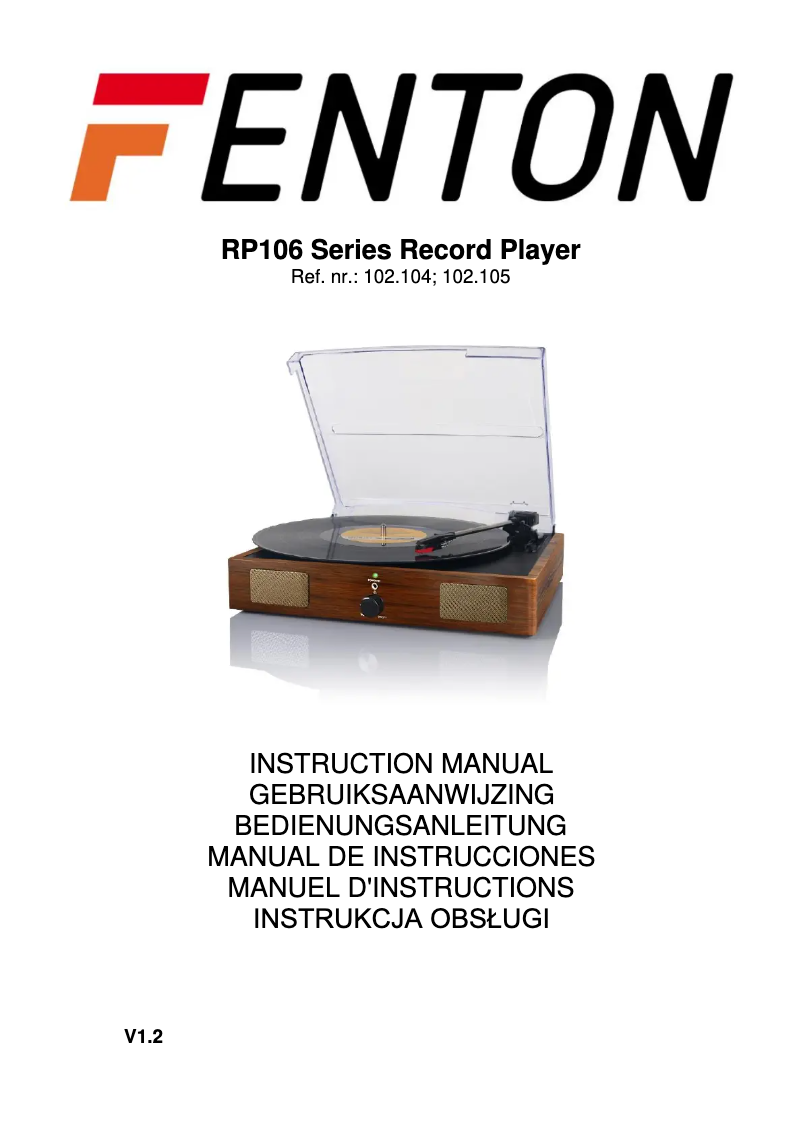 Página 1 del manual Manual de usuario Fenton RP106DW