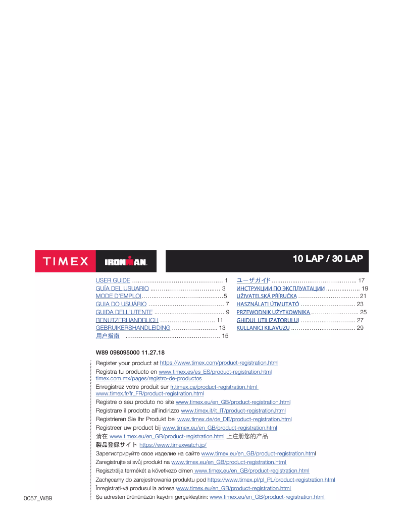 Página 1 del manual Manual de usuario Timex Ironman TW5M19000JT