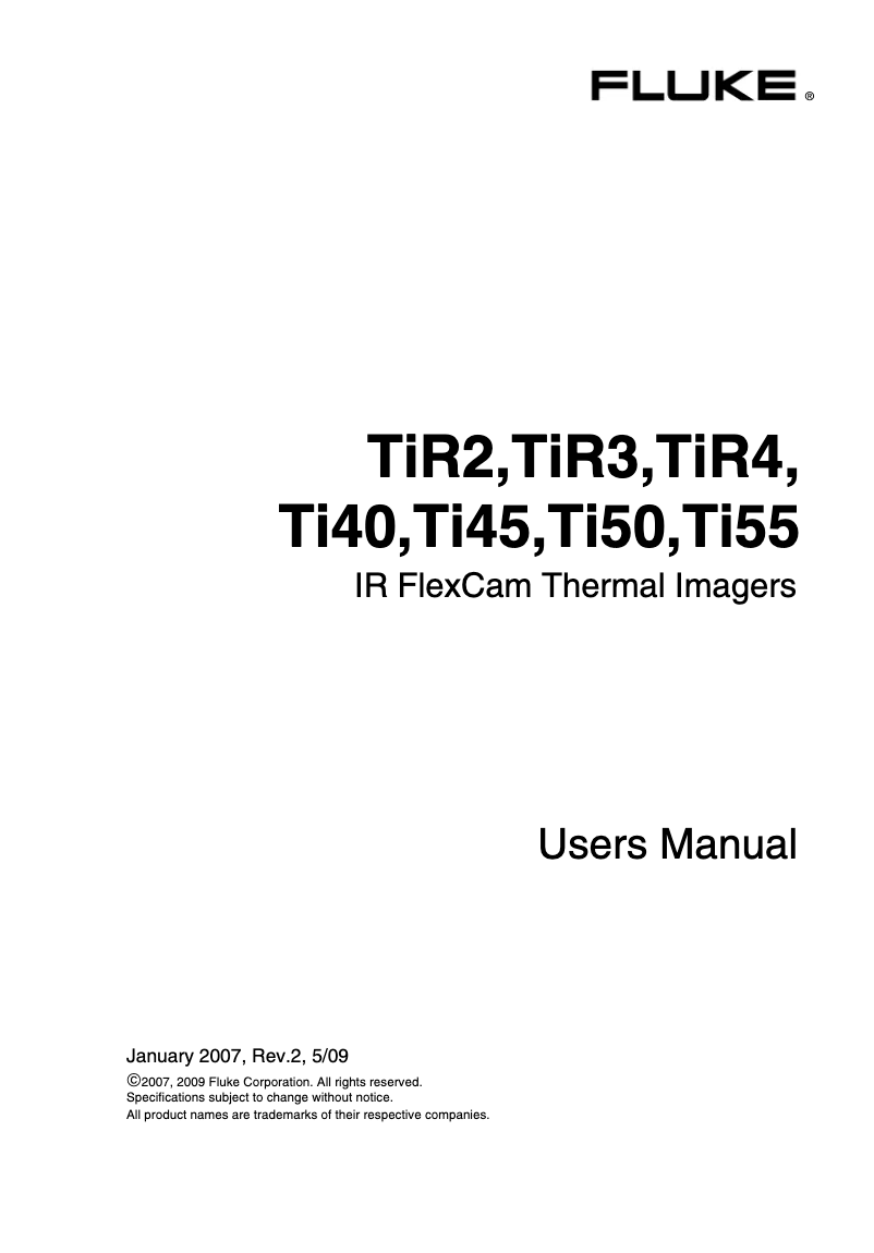 Imagen de la primera página del manual del dispositivo FlexCam Ti45