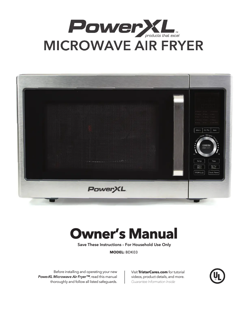 Imagen de la primera página del manual del dispositivo Microwave Air Fryer BDK03