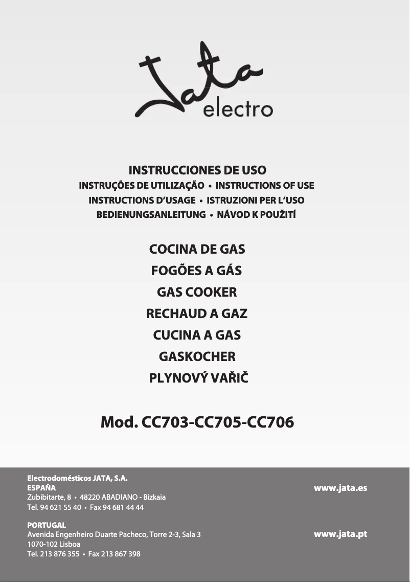 Imagen de la primera página del manual del dispositivo CC706