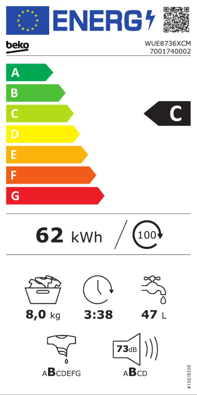 Imagen de la primera página del manual del dispositivo WUE8736XCM