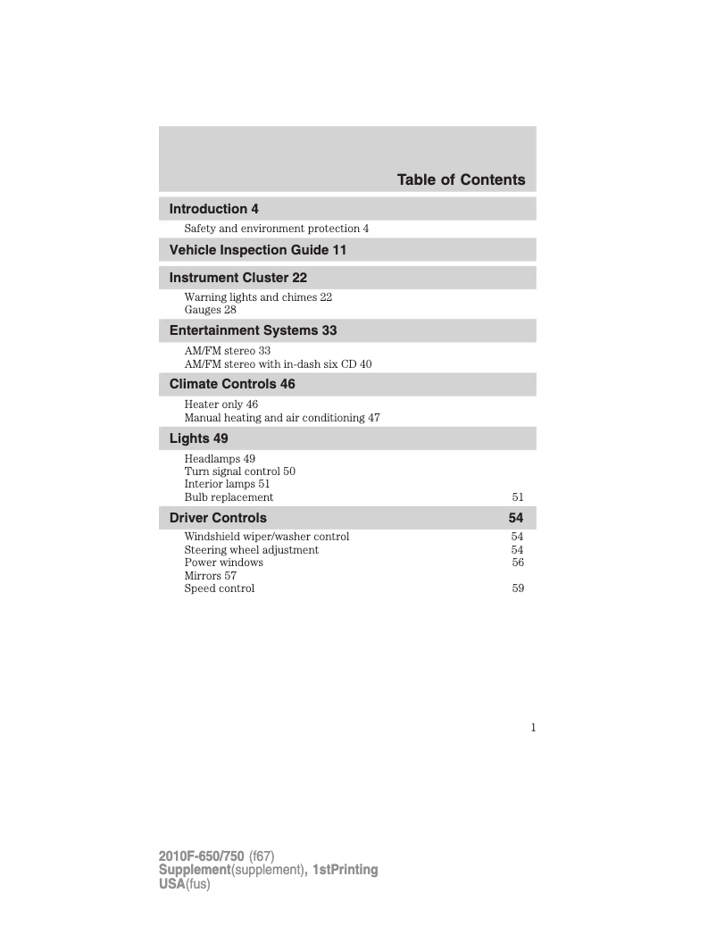 Imagen de la primera página del manual del dispositivo F-650 (2010)