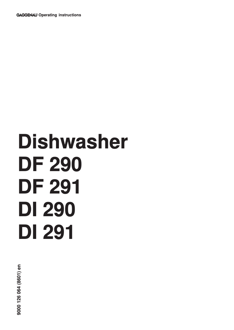 Imagen de la primera página del manual del dispositivo DF 290-160