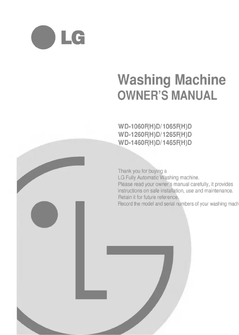 Página nº 1 - Manual de usuario LG WD-14125FD