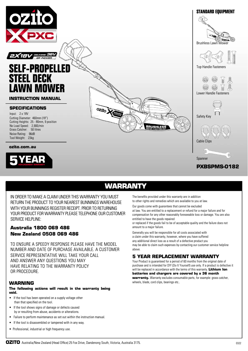 Imagen de la primera página del manual del dispositivo PXBSPMK-4182