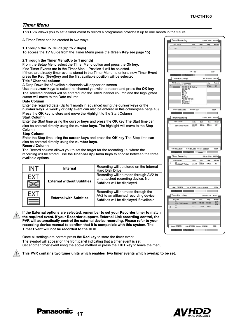Página 1 del manual Manual de usuario Panasonic TU-CTH100