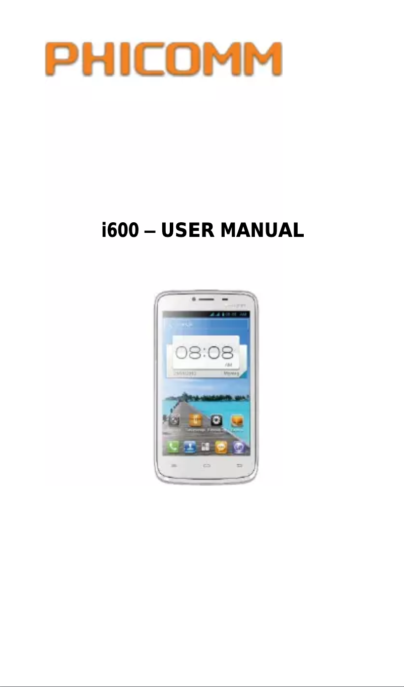 Imagen de la primera página del manual del dispositivo I600