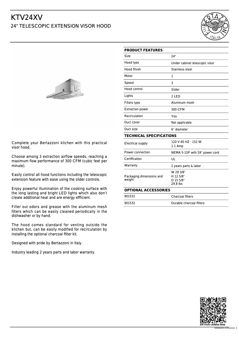 Imagen de la primera página del manual del dispositivo KTV24XV
