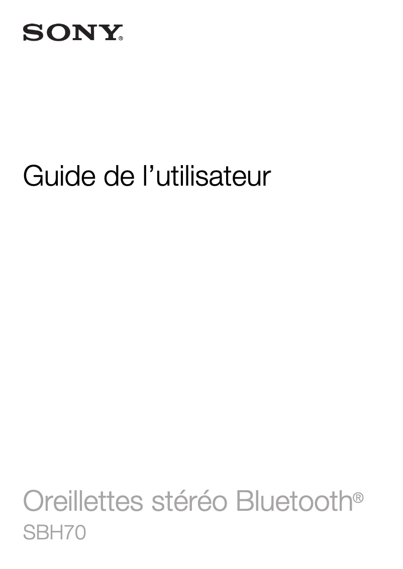 Página 1 del manual Manual de usuario Sony SBH70