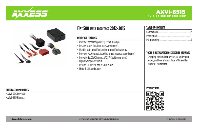 Página 1 del manual Manual de usuario AXESS AXVI-6515