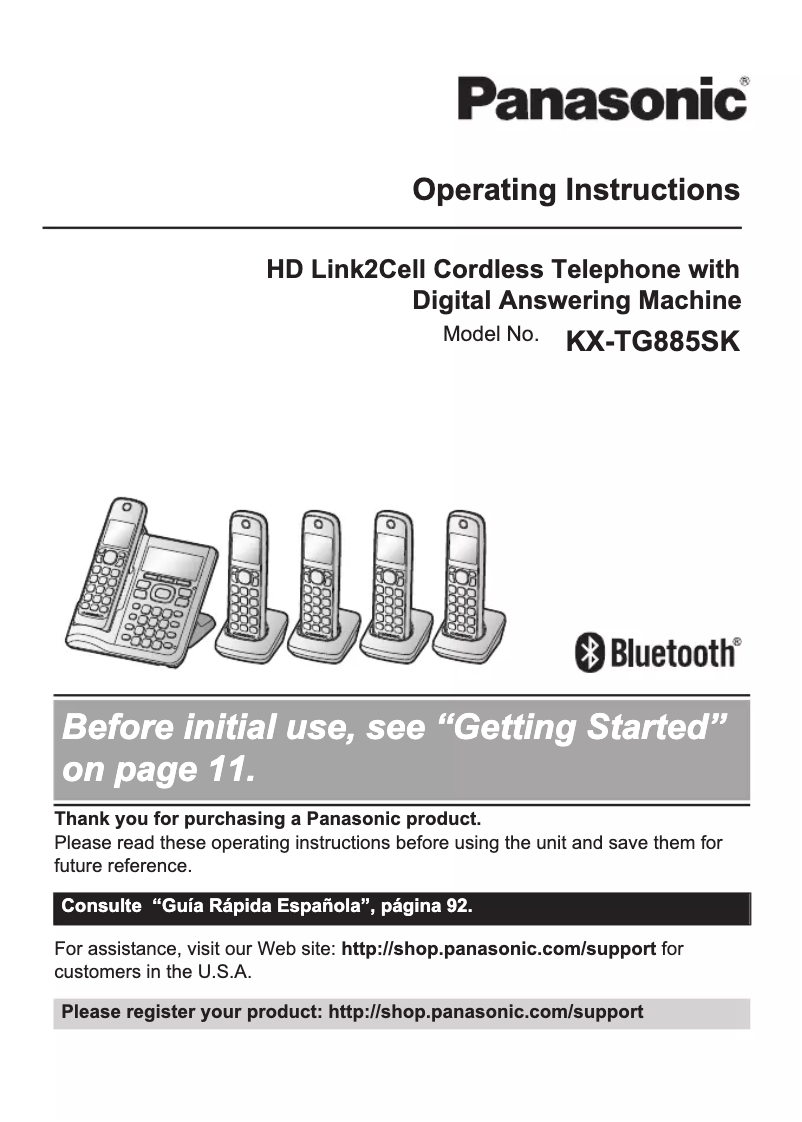 Página 1 del manual Manual de usuario Panasonic KX-TG885SK