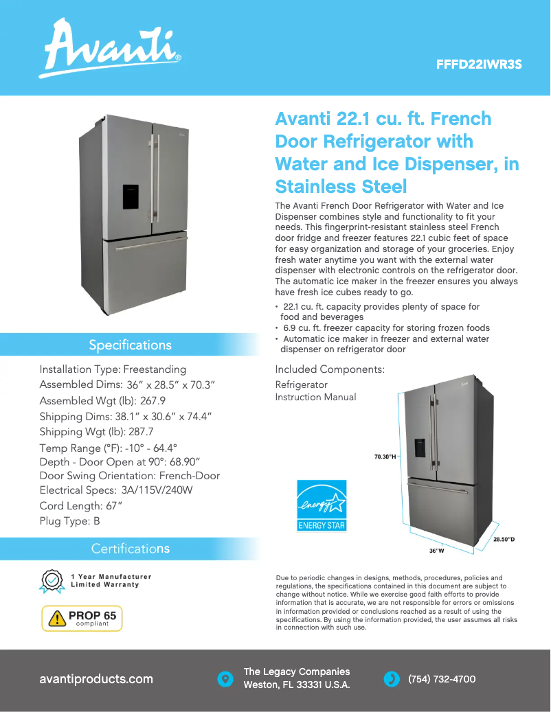 Imagen de la primera página del manual del dispositivo FFFD22IWR3S