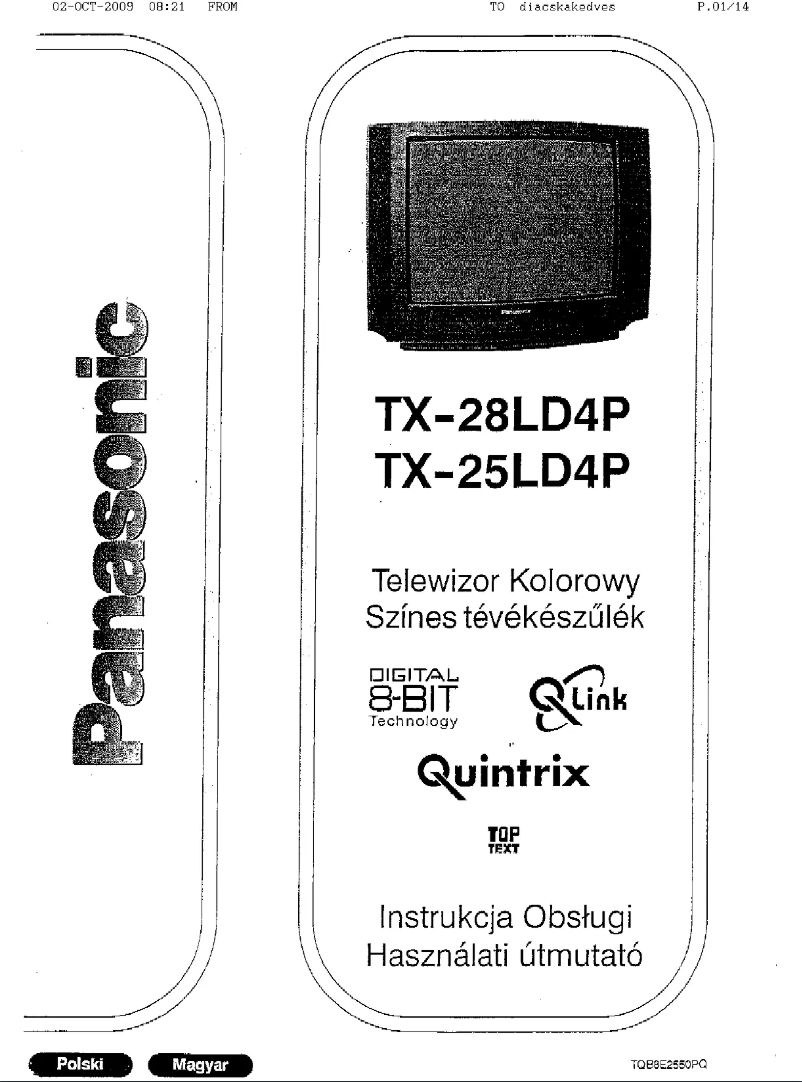 Imagen de la primera página del manual del dispositivo TX-28LD4P