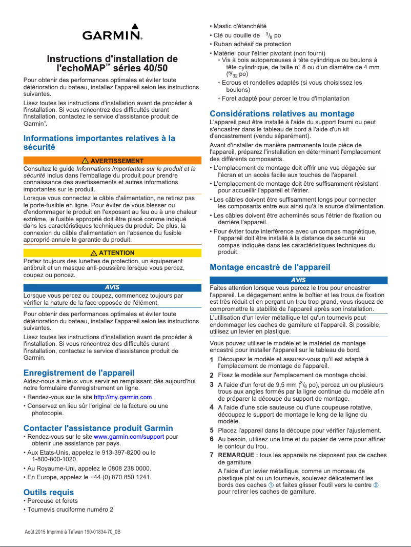 Imagen de la primera página del manual del dispositivo EchoMAP 43dv