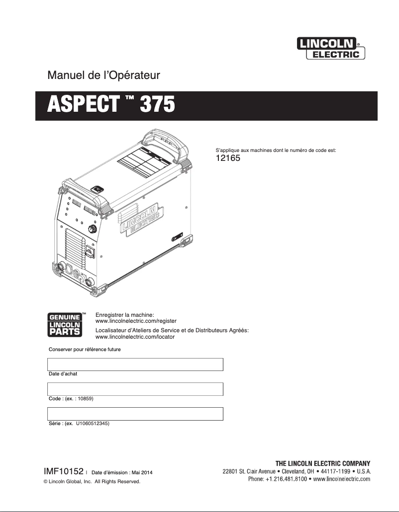 Imagen de la primera página del manual del dispositivo Aspect 375