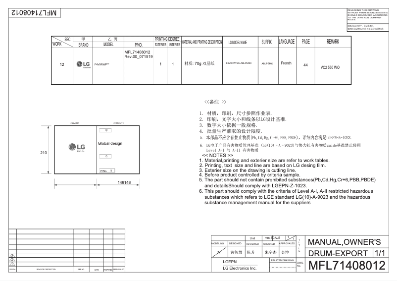 Imagen de la primera página del manual del dispositivo F4V9RWP2E