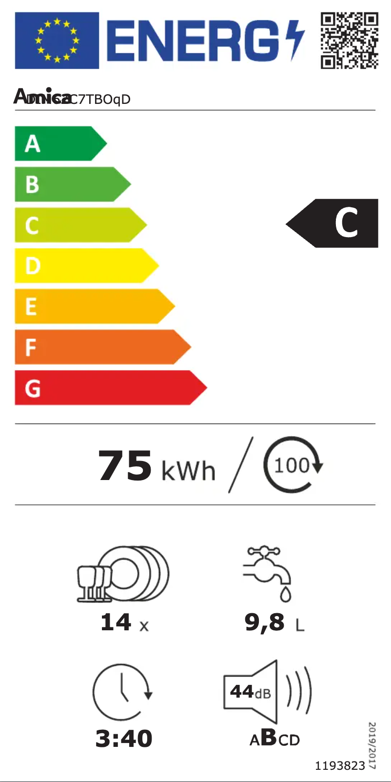 Página nº 1 - Etiqueta energética Amica DIM62C7TBOqD