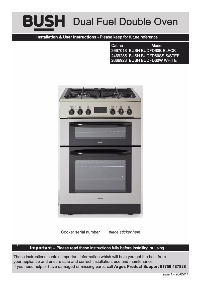 Imagen de la primera página del manual del dispositivo BUDFD60B